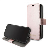 Guess iPhone 11 Pro Max Fodral Lädertextur Roseguld