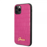 Guess iPhone 11 Pro Max Skal Croco Rosa