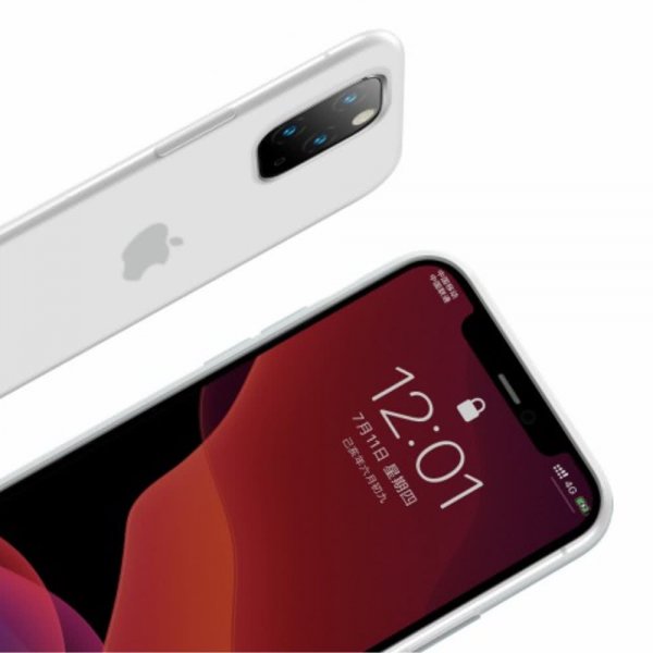 Baseus iPhone 11 Pro Max Skal Jelly Liquid Silica Gel Vit