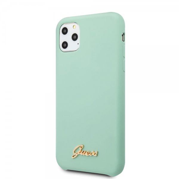Guess iPhone 11 Pro Max Skal Silicone Cover Vintage Grön