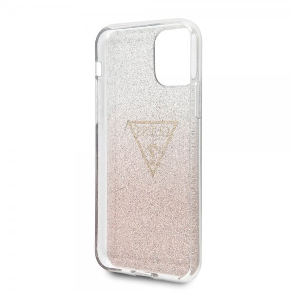 Guess iPhone 11 Pro Max Skal Solid Glitter Cover Rosa