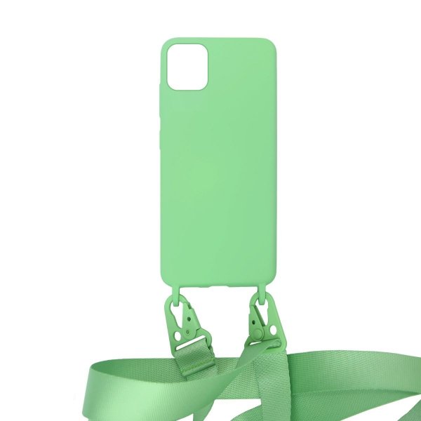 iPhone 11 Pro Skal Silikon med Halsband Grön
