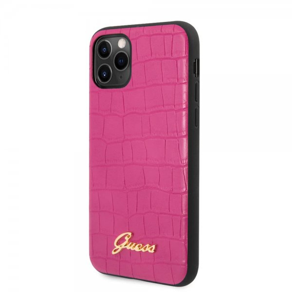 Guess iPhone 11 Pro Skal Croco Rosa