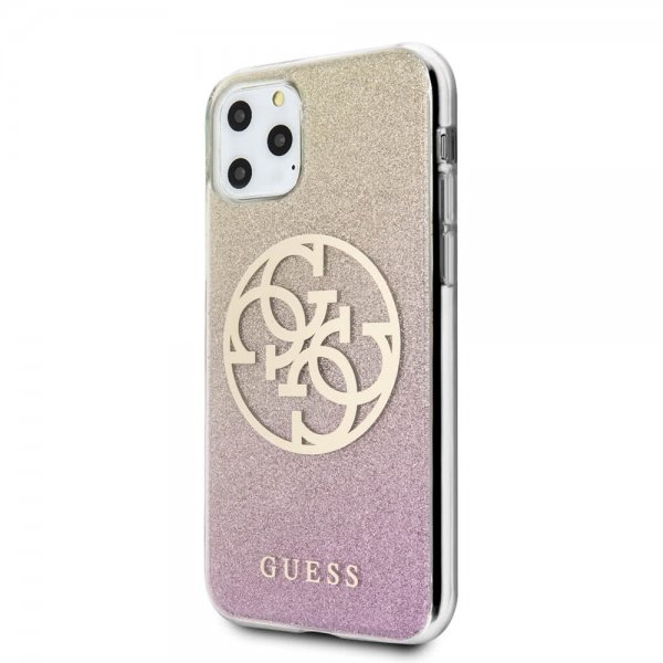 Guess iPhone 11 Pro Skal Glitter Circle Roseguld