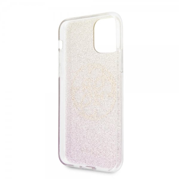 Guess iPhone 11 Pro Skal Glitter Circle Roseguld