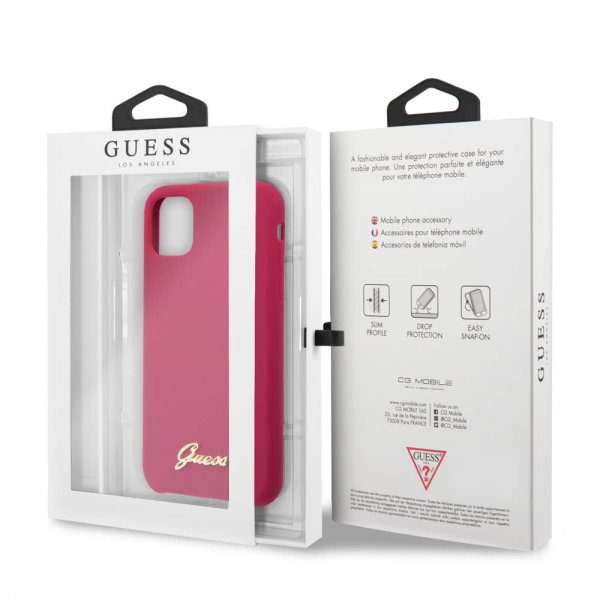 Guess iPhone 11 Pro Skal Silicone Cover Vintage Röd