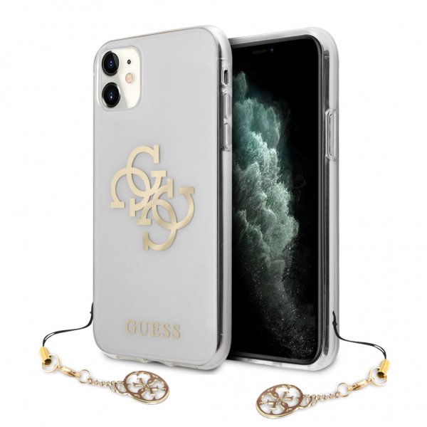 Guess iPhone 11 Skal 4G Logo Guld Klar