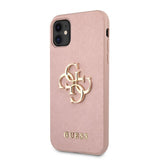 Guess iPhone 11 Skal 4G Logo Saffiano Rosa