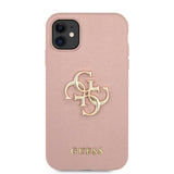 Guess iPhone 11 Skal 4G Logo Saffiano Rosa