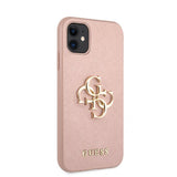 Guess iPhone 11 Skal 4G Logo Saffiano Rosa