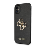 Guess iPhone 11 Skal 4G Logo Saffiano Svart