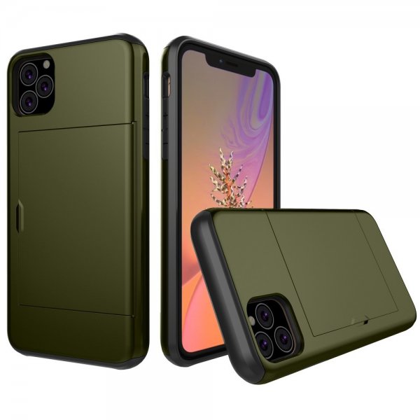 iPhone 11 Skal Card Slide Grön