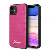 Guess iPhone 11 Skal Croco Rosa