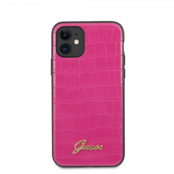 Guess iPhone 11 Skal Croco Rosa
