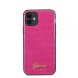 Guess iPhone 11 Skal Croco Rosa