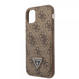 Guess iPhone 11 Skal Double Cardslot Metal Triangle Brun