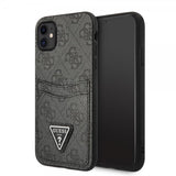 Guess iPhone 11 Skal Double Cardslot Metal Triangle Svart
