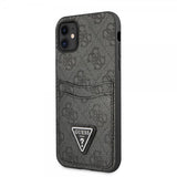 Guess iPhone 11 Skal Double Cardslot Metal Triangle Svart