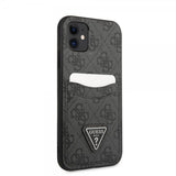 Guess iPhone 11 Skal Double Cardslot Metal Triangle Svart