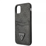 Guess iPhone 11 Skal Double Cardslot Metal Triangle Svart