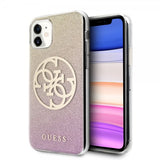 Guess iPhone 11 Skal Glitter Circle Roseguld