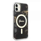 Guess iPhone 11 Skal Golden Marble MagSafe Svart