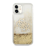 Guess iPhone 11 Skal Liquid Glitter Guld Klar