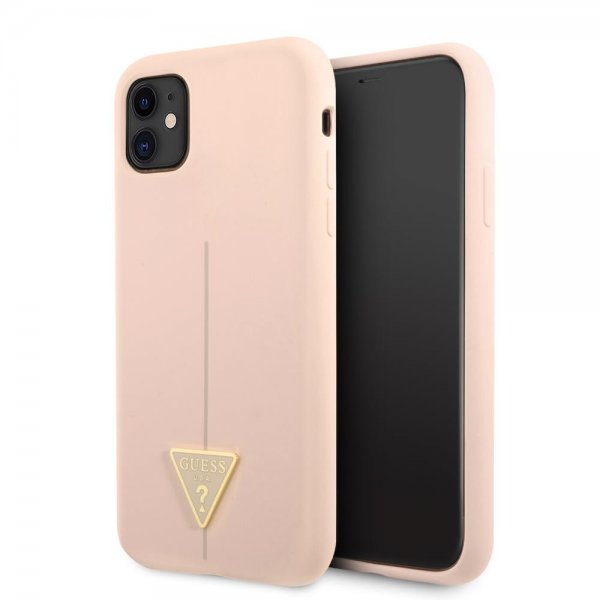 Guess iPhone 11 Skal Metal Triangle Rosa