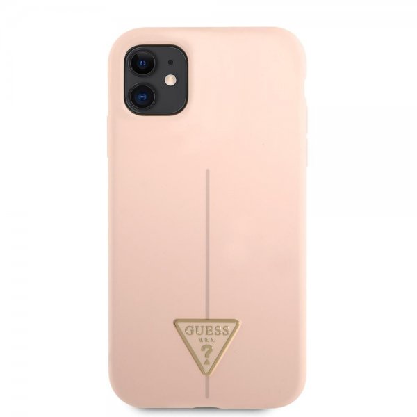 Guess iPhone 11 Skal Metal Triangle Rosa