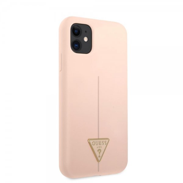 Guess iPhone 11 Skal Metal Triangle Rosa