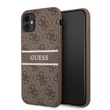 Guess iPhone 11 Skal Printed Stripe Brun