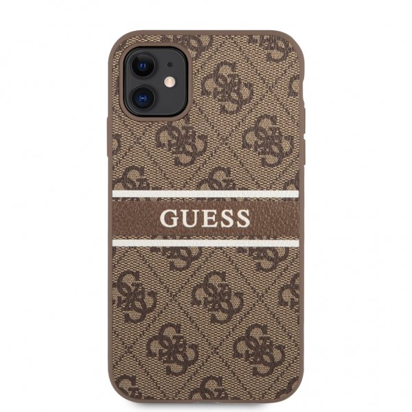 Guess iPhone 11 Skal Printed Stripe Brun