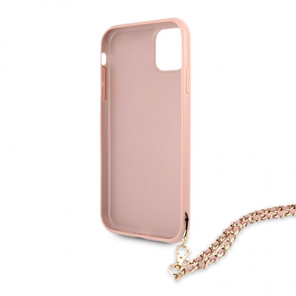 Guess iPhone 11 Skal Saffiano Chain Rosa