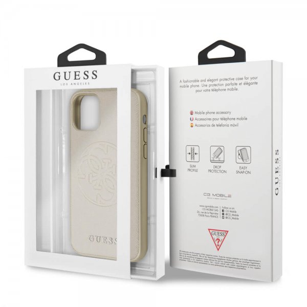 Guess iPhone 11 Skal Saffiano Cover Guld