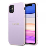 Guess iPhone 11 Skal Saffiano Metal Logo Lila