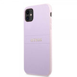 Guess iPhone 11 Skal Saffiano Metal Logo Lila