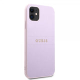 Guess iPhone 11 Skal Saffiano Metal Logo Lila
