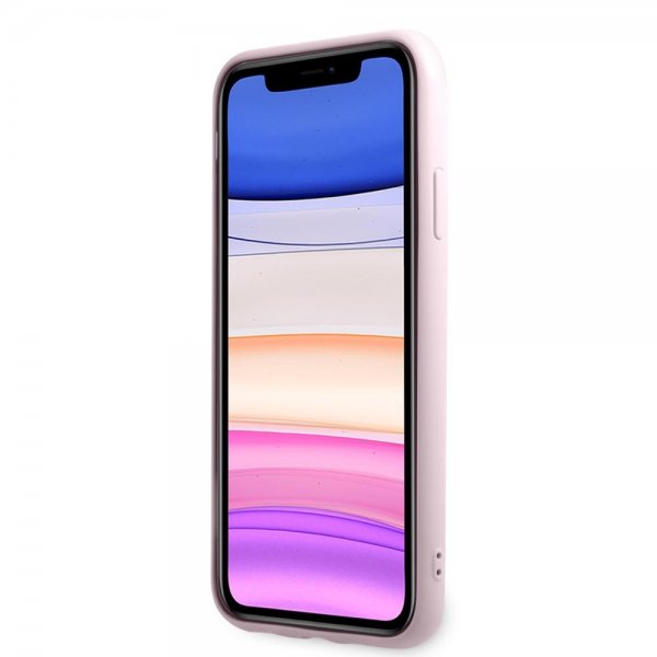 Guess iPhone 11 Skal Saffiano Metal Logo Lila