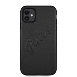Guess iPhone 11 Skal Saffiano Vintage Script Svart