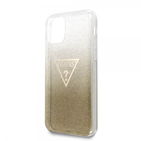 Guess iPhone 11 Skal Solid Glitter Cover Guld