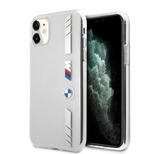 BMW iPhone 11 Skal Stripes Silver Transparent
