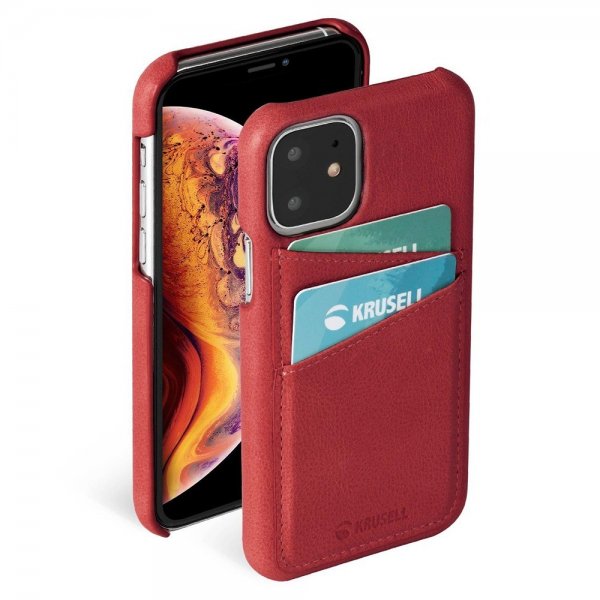 Krusell iPhone 11 Skal Sunne CardCover Vintage Red