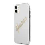 Guess iPhone 11 Skal Vintage Script Guld Klar