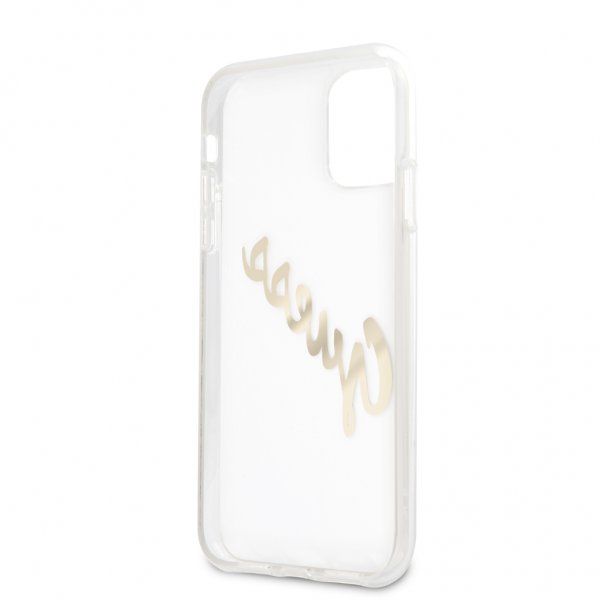Guess iPhone 11 Skal Vintage Script Guld Klar