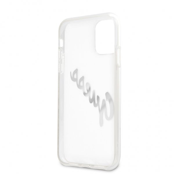 Guess iPhone 11 Skal Vintage Script Silver Klar