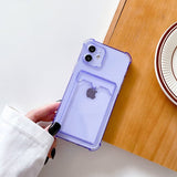 iPhone 11 Skal Korthållare Stöttåligt Lila