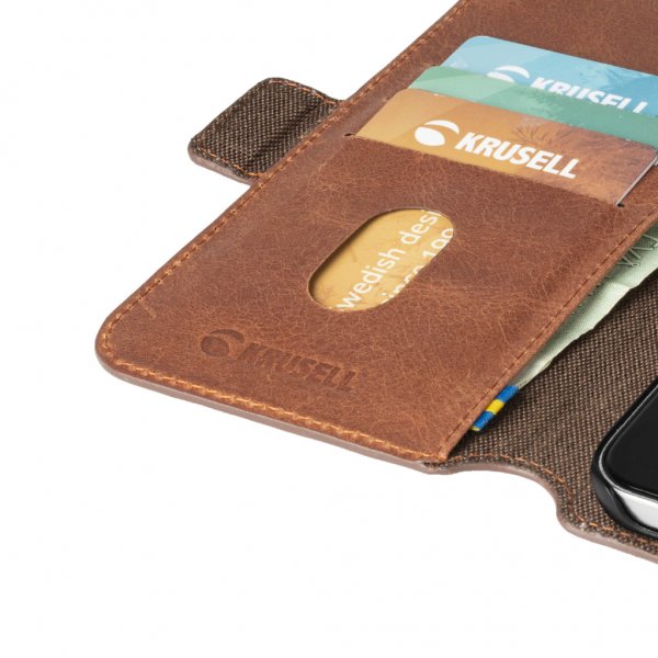 Krusell iPhone 12/iPhone 12 Pro Fodral Sunne PhoneWallet Vintage Cognac