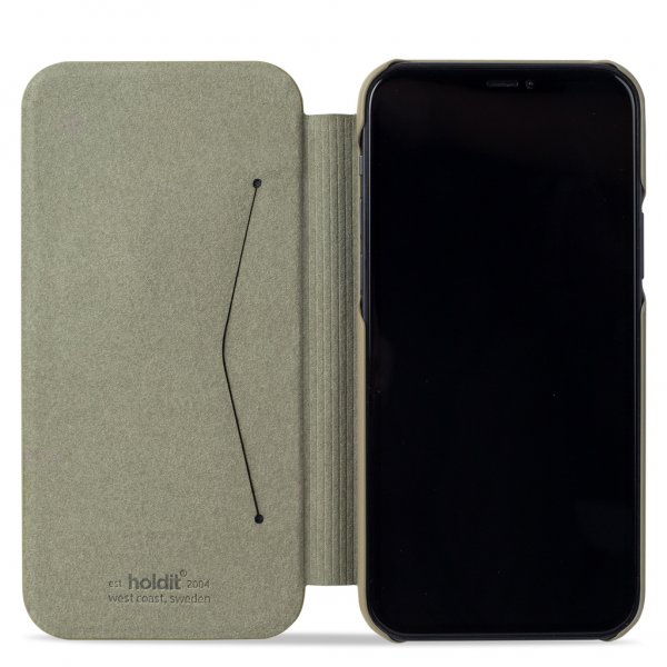 holdit iPhone 12/iPhone 12 Pro Fodral SlimFlip Wallet Khaki Green