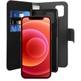 Puro iPhone 12/iPhone 12 Pro Fodral Wallet Detachable 2 in 1 Svart