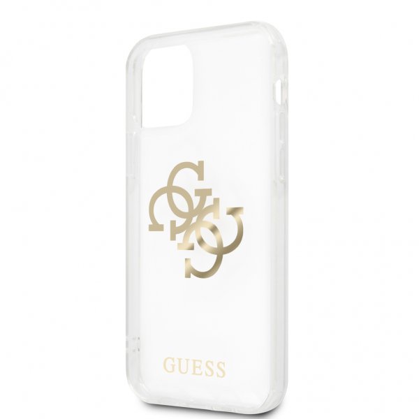 Guess iPhone 12/iPhone 12 Pro Skal 4G Logo Guld Klar